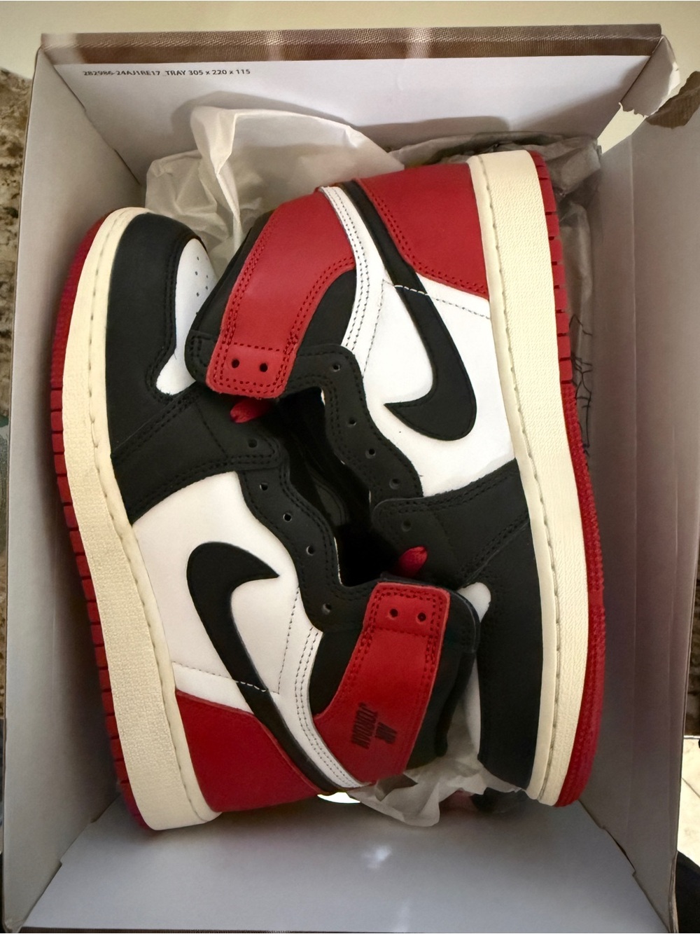 Jordan Kids Retro High-Top Sneakers in Red, Black & White